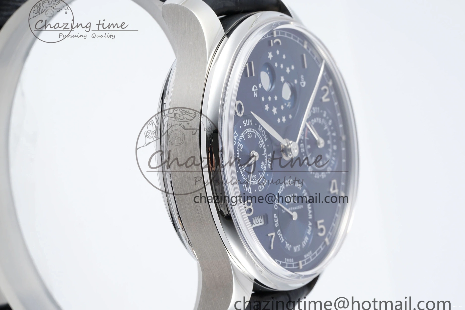 MIROTIME 0323 Bold Portugieser Perpetual Calendar SS 5033 APSF 1:1 Best Edition Blue Dial on Black Leather Strap A52610 Clone 7041